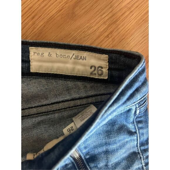 Rag & Bone Women's Blue Mid Rise Rally Cargo Skinny Moto Jeans Size 26 - Picture 3 of 6